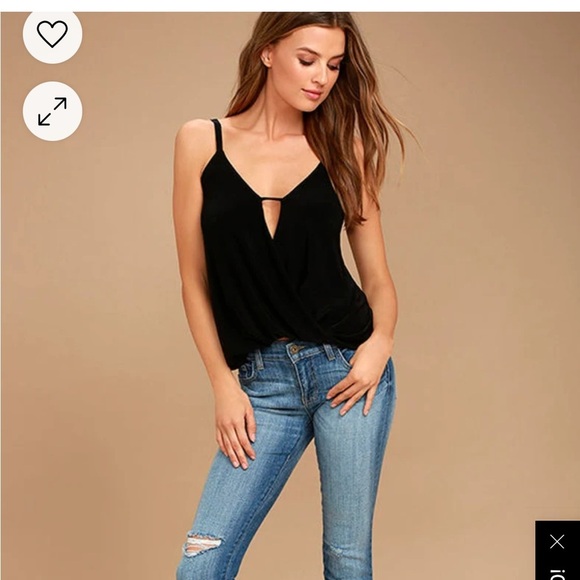 Lulu’s Loopsy Daisy Black Tank - Picture 1 of 7